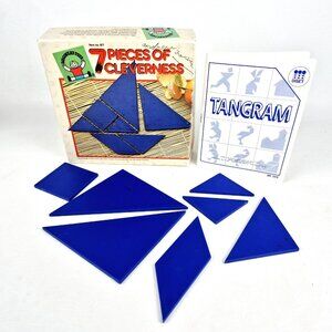 Vintage 1986 Discovery Toys Tangram 7 Pieces Of Cleverness w/ Booklet